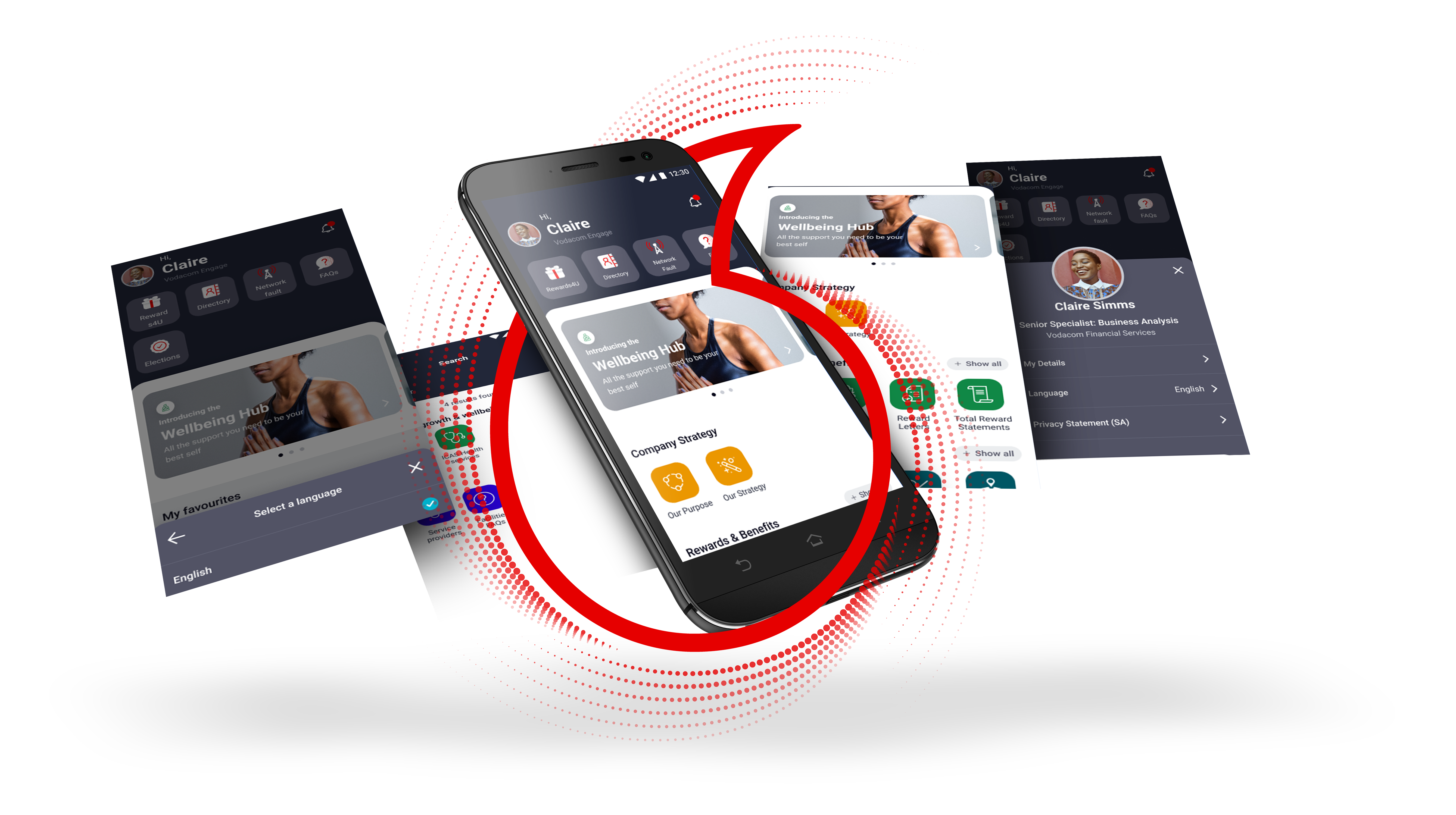 New Engage app design — cover spread