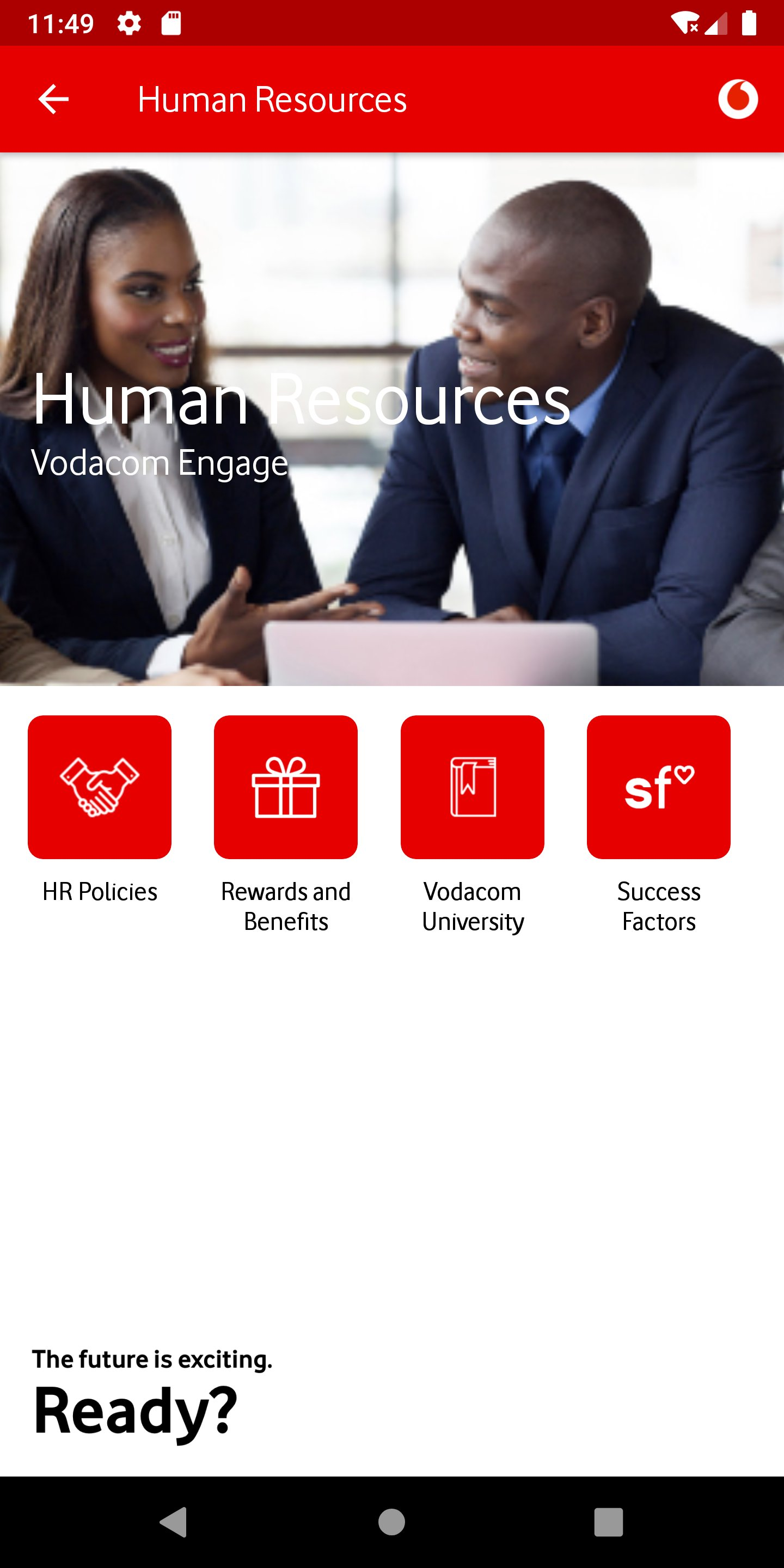 Old HR screen — icon grid